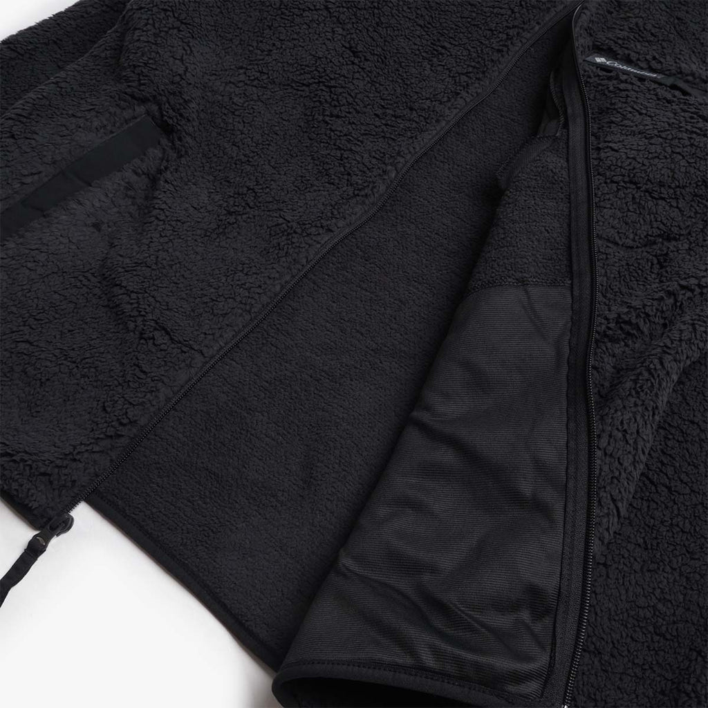 Columbia Rugged Ridge High Pile Full Zip Jacket, Black, Detail Shot 4
