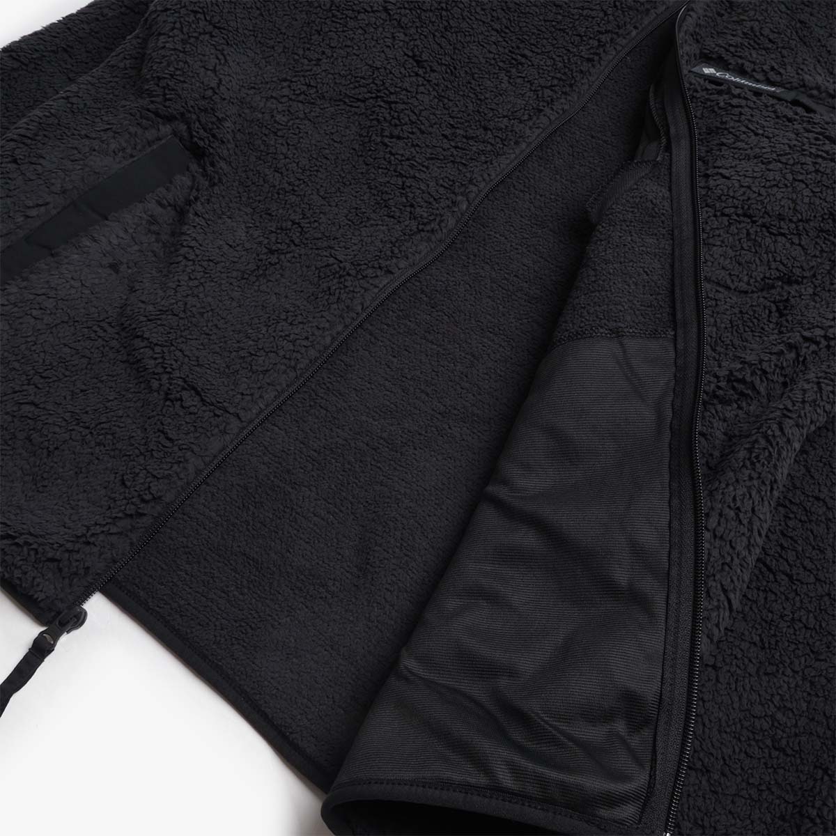 Columbia Rugged Ridge High Pile Full Zip Jacket, Black, Detail Shot 4