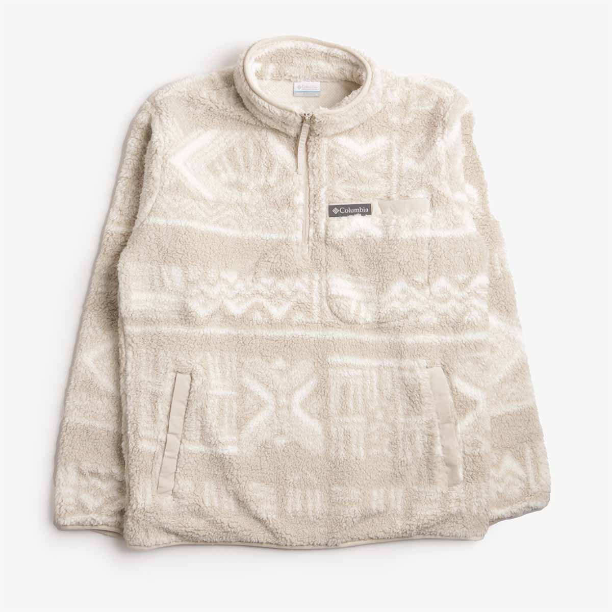 main Columbia Rugged Ridge High Pile Half Zip Jacket, Dark Stone Deschutes Days, Detail Shot 1