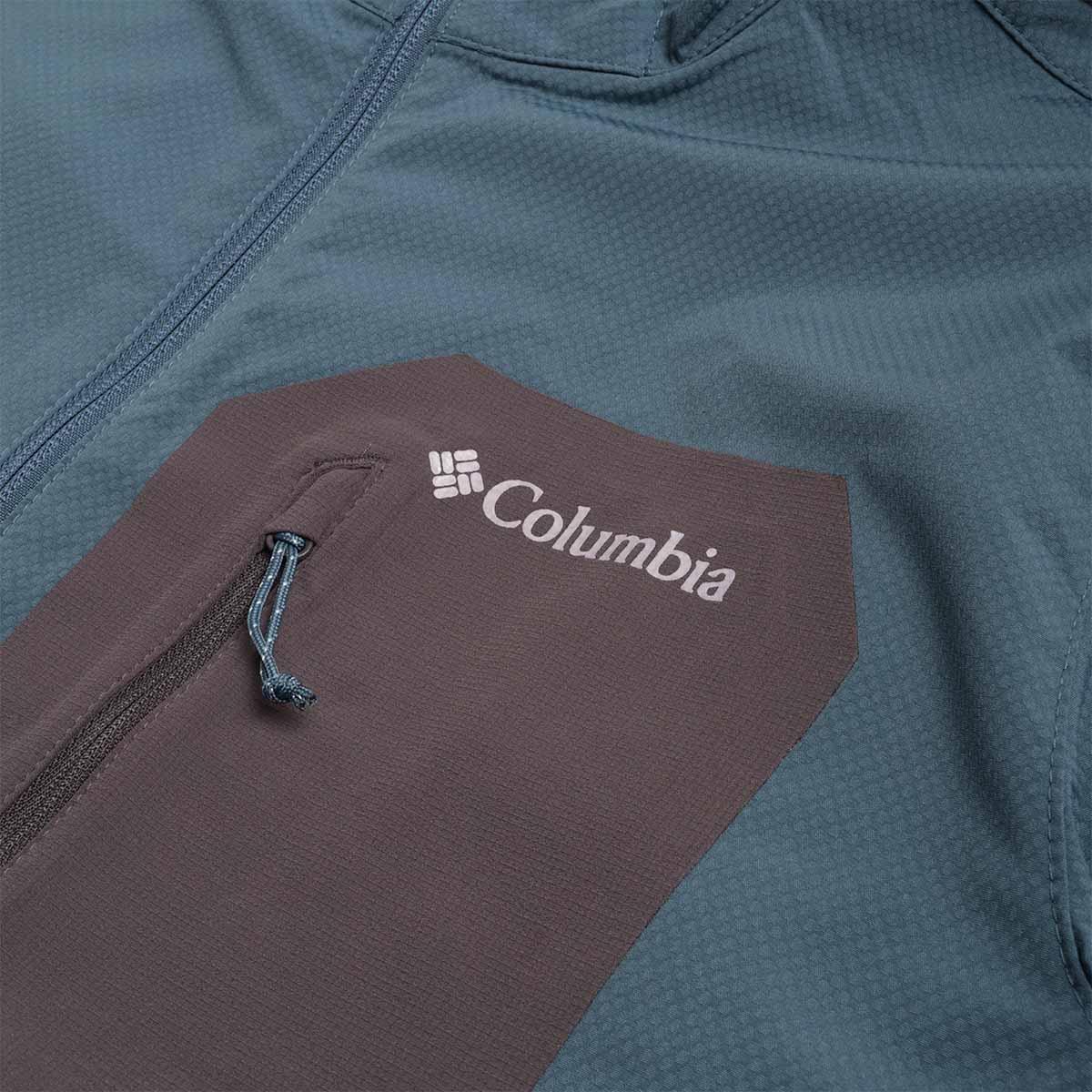 Columbia Tall Heights III Hooded Softshell Jacket, Everblue Shark, Detail Shot 2