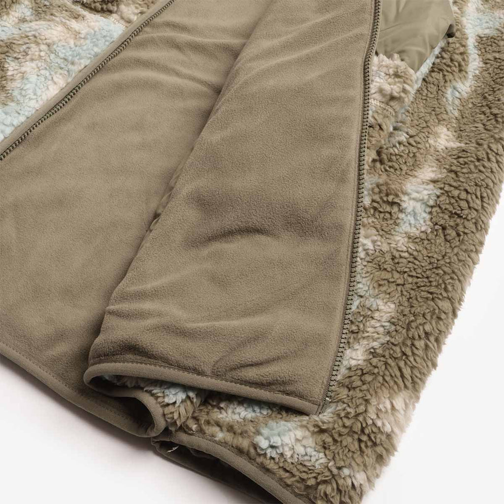 Columbia Winter Pass Reversible Fleece Jacket, Stone Green Tracks, Detail Shot 5