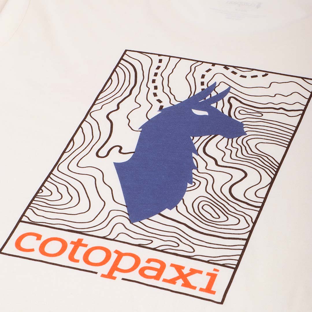 Cotopaxi Llama Map Organic T-Shirt, Bone, Detail Shot 4