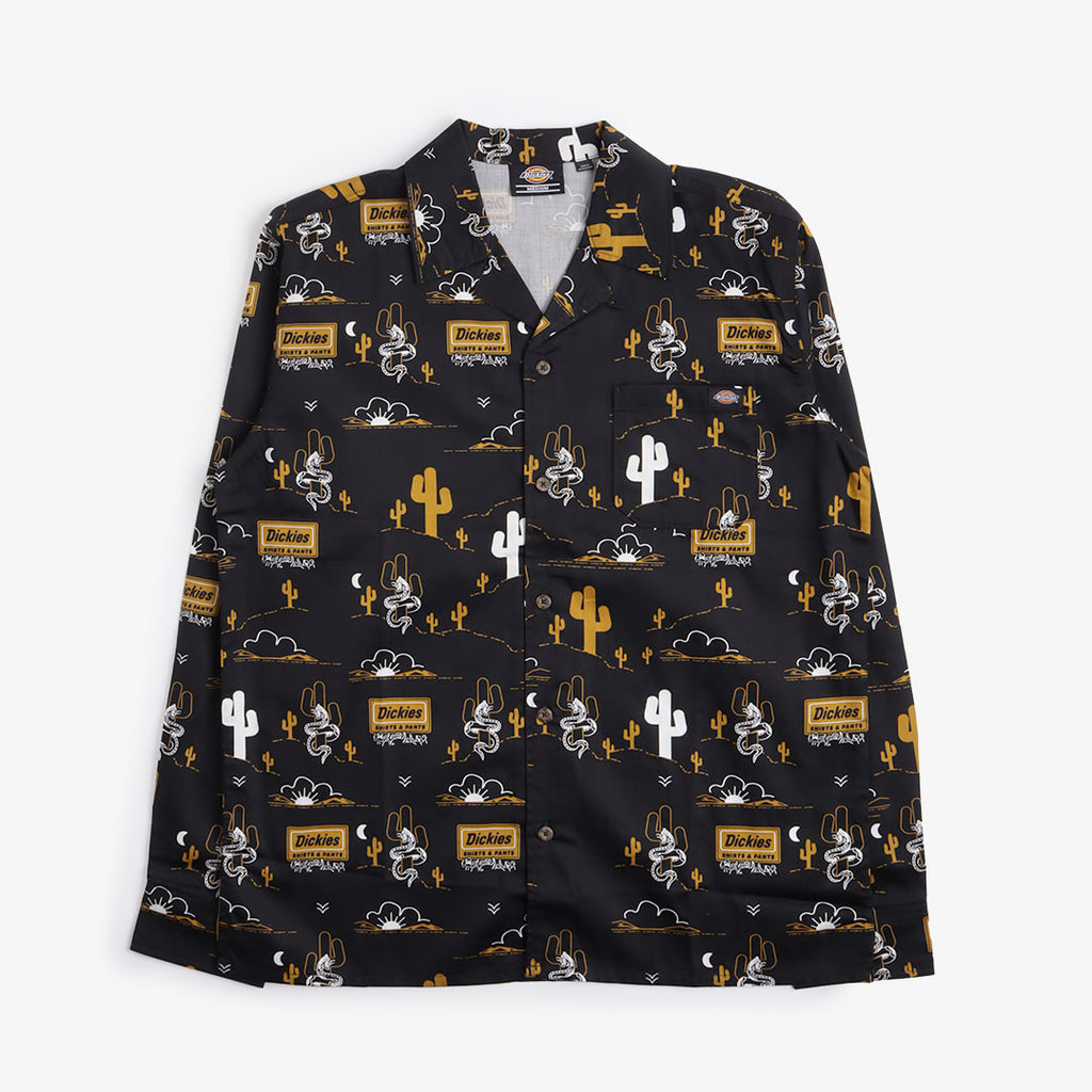 Dickies Bettles AOP Shirt, Black, Detail Shot 1