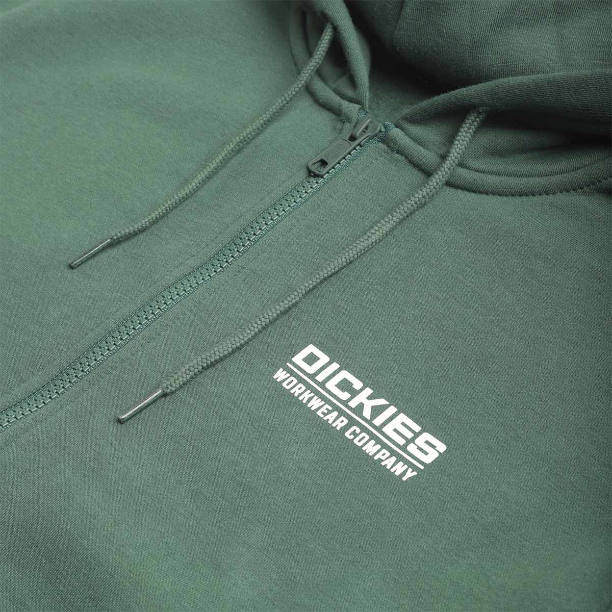 main Dickies Bolivar Full Zip Hoodie, Pine Needle Green, Detail Shot 3
