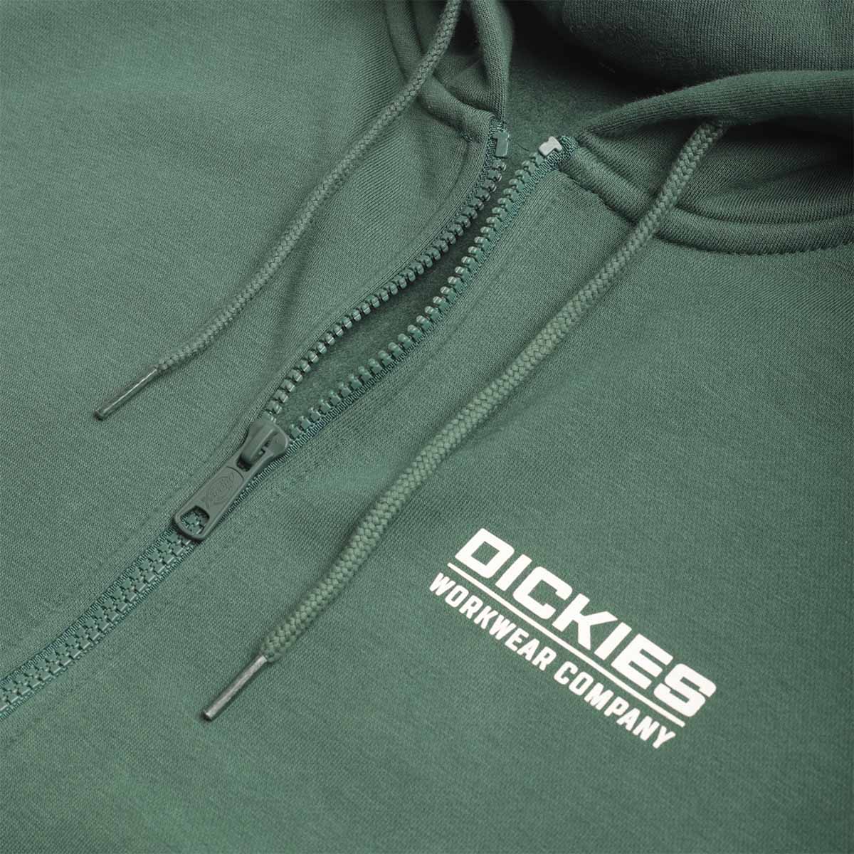 Dickies Bolivar Full Zip Hoodie, Pine Needle Green, Detail Shot 5