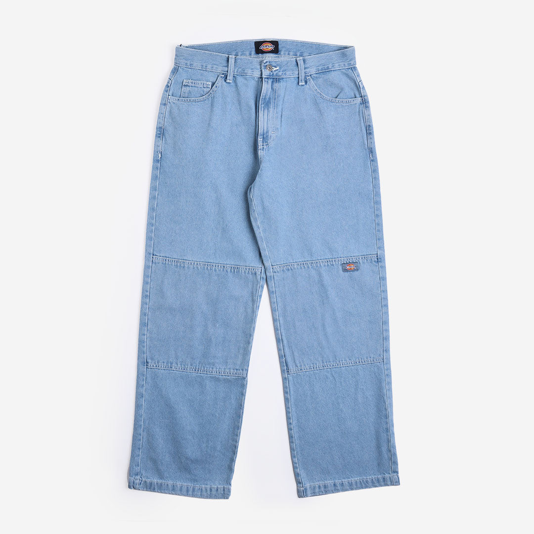 Dickies Double Knee Denim Trousers, Light Wash, Detail Shot 2