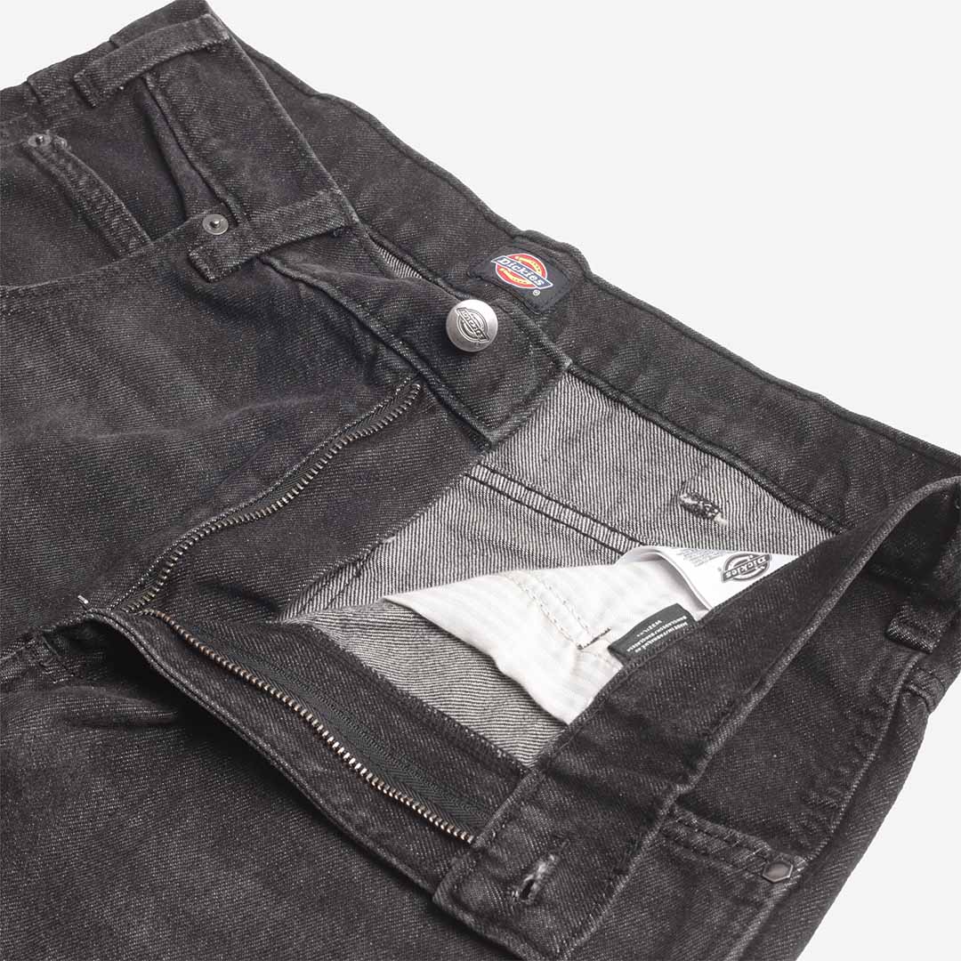 Dickies Garyville Denim Trousers, Black Wash Faded, Detail Shot 4