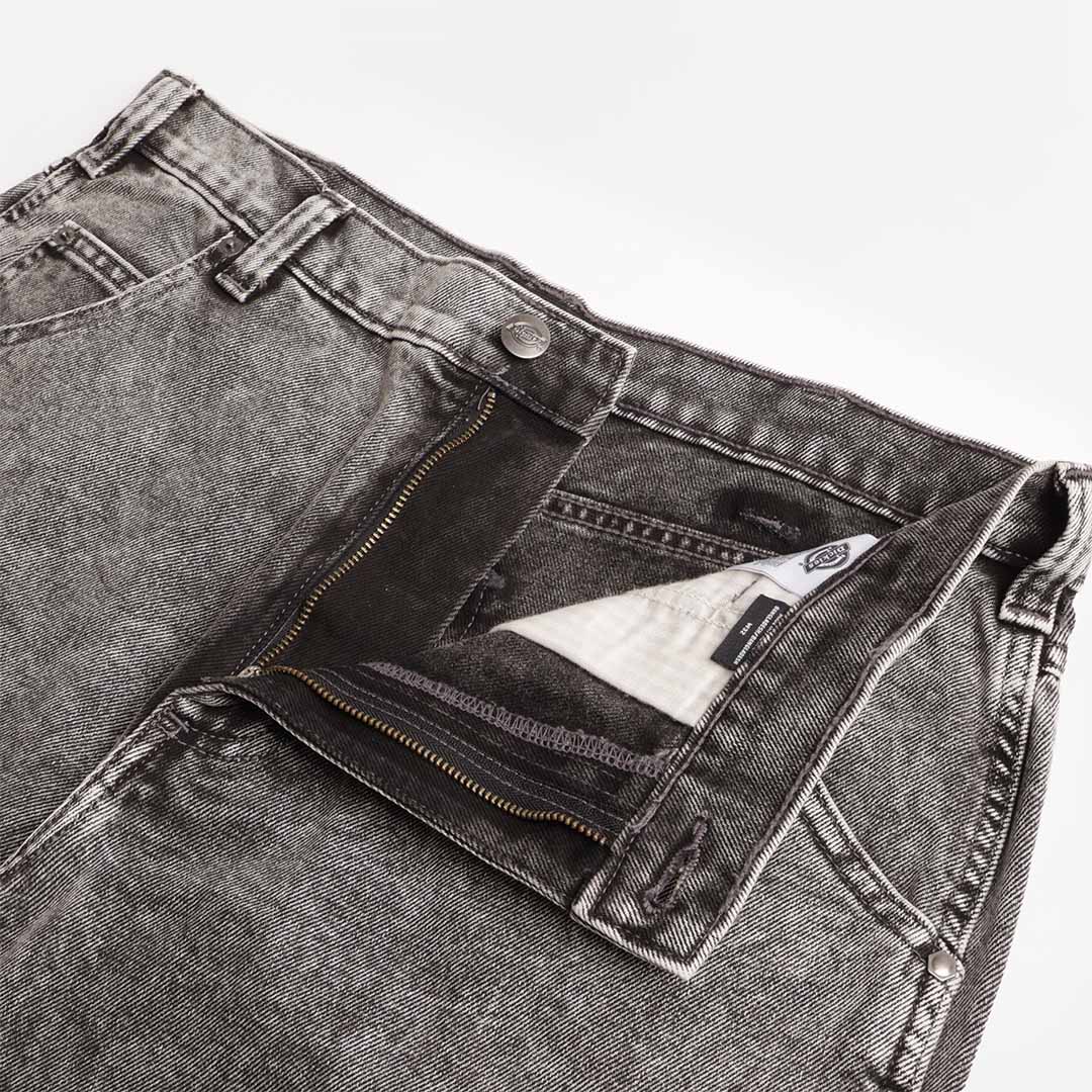 Dickies Garyville Denim Shorts, Light Grey Wash, Detail Shot 2