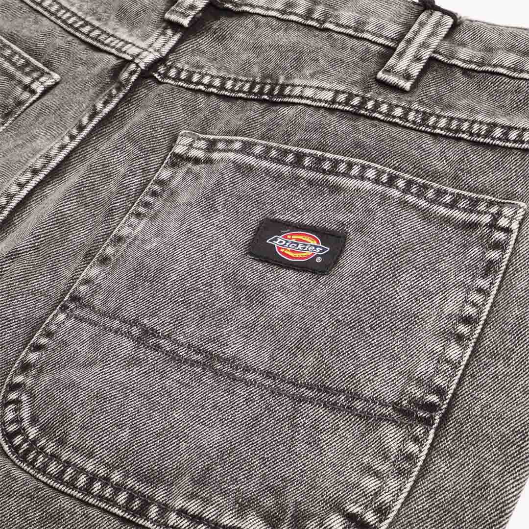 Dickies Garyville Denim Shorts, Light Grey Wash, Detail Shot 4
