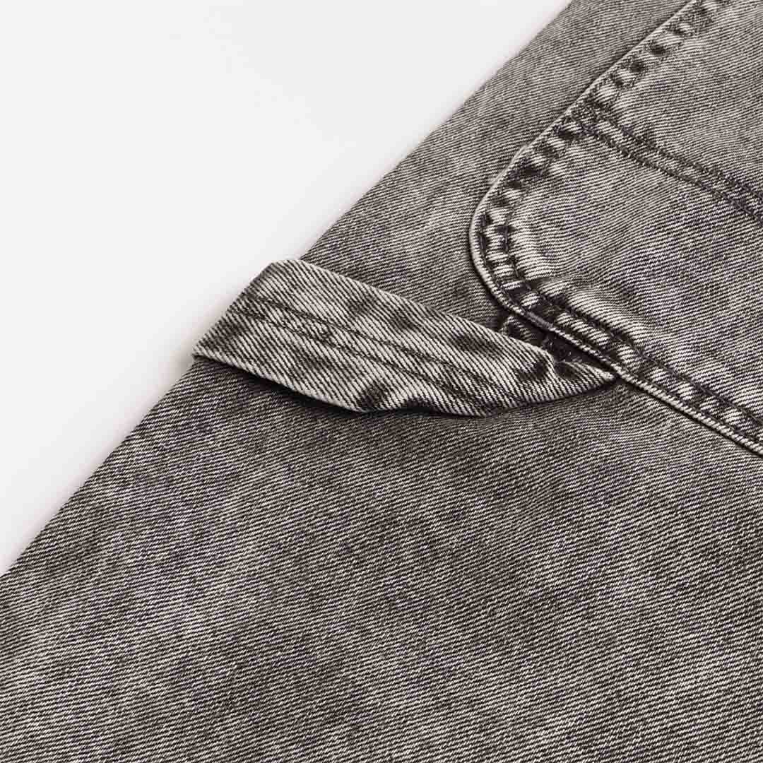 Dickies Garyville Denim Shorts, Light Grey Wash, Detail Shot 5