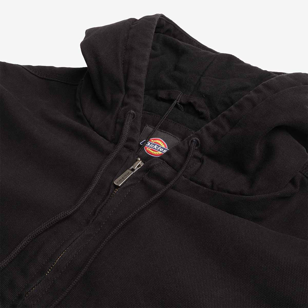 Dickies Hilham Hooded Canvas Jacket, Black, Detail Shot 3