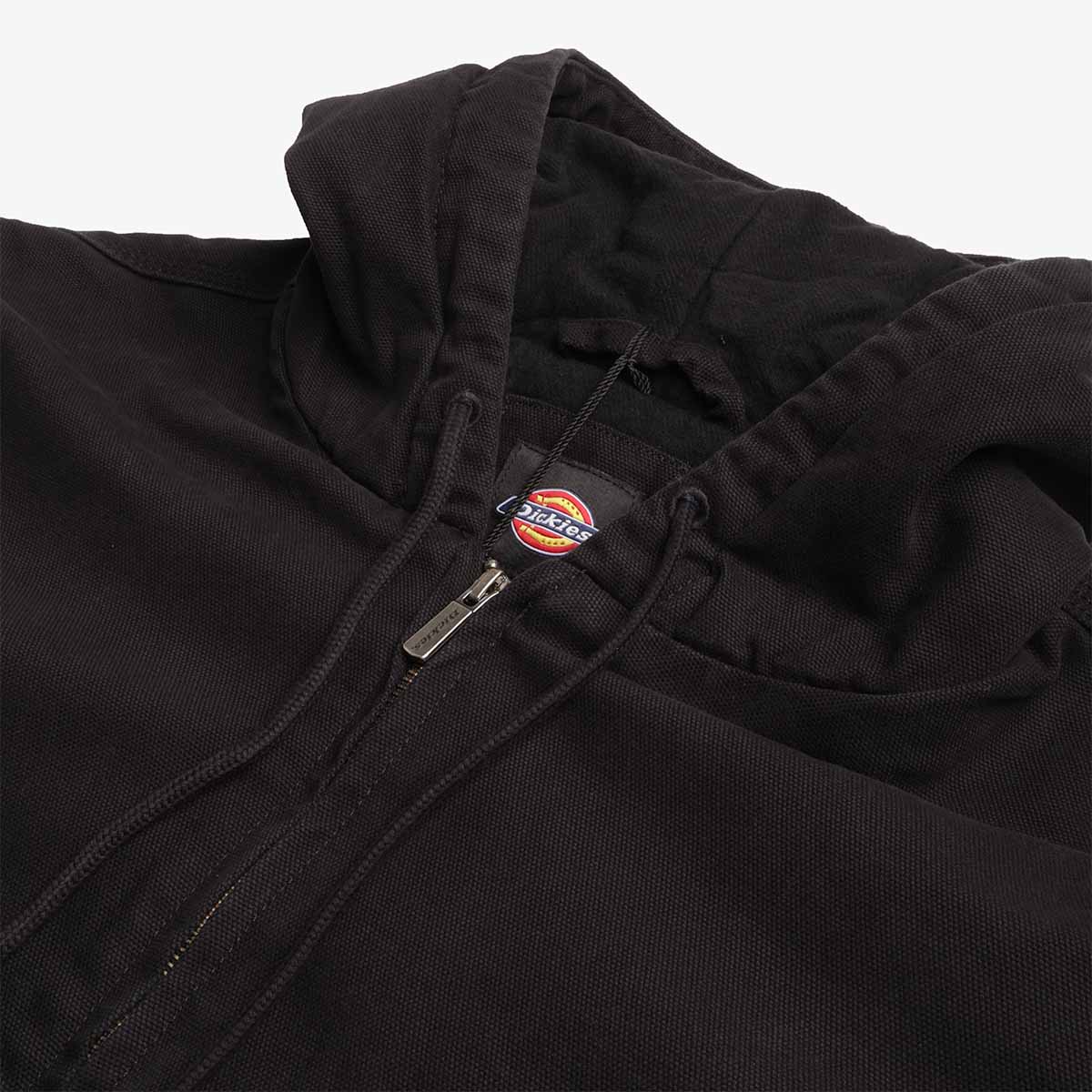 Dickies Hilham Hooded Canvas Jacket, Black, Detail Shot 3
