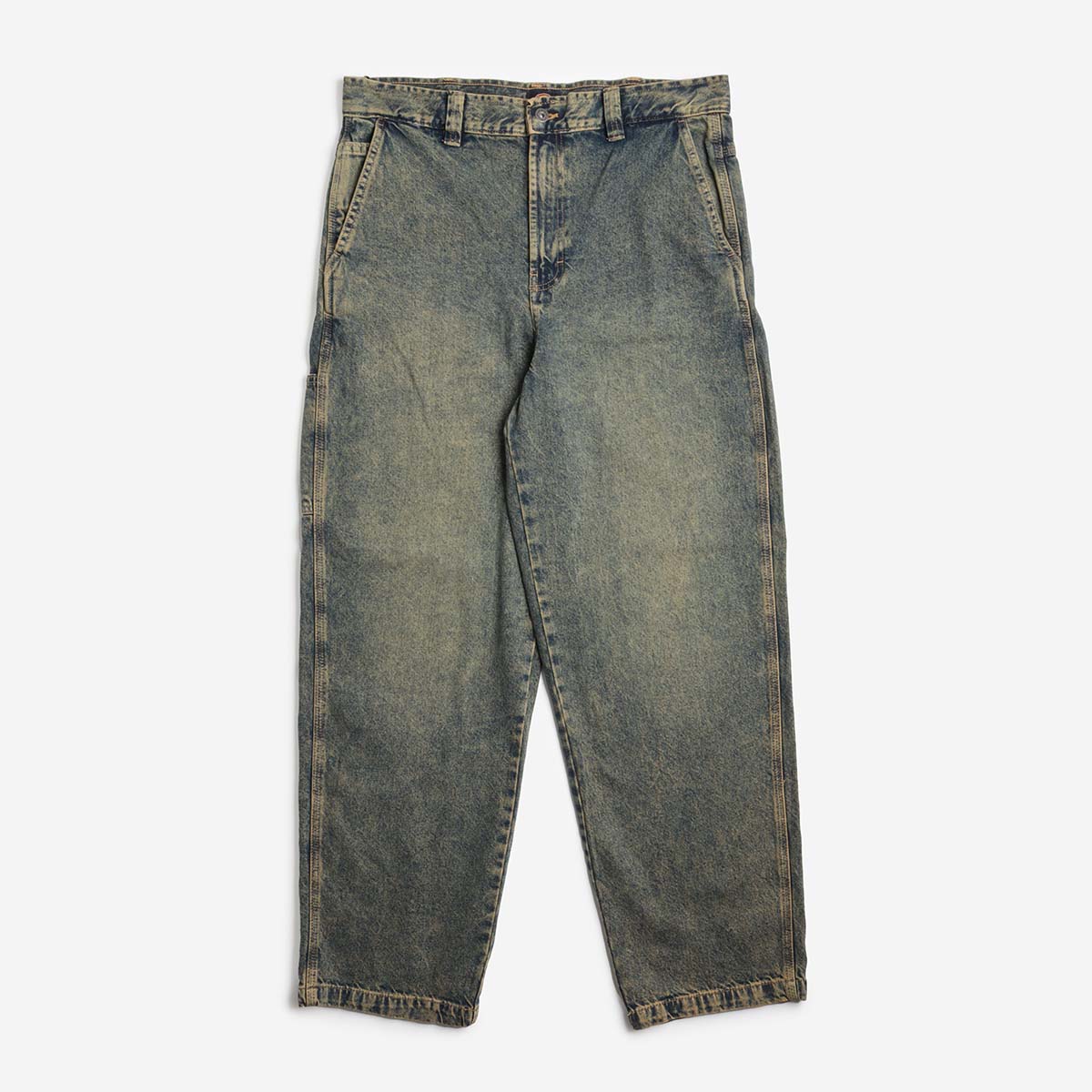 Dickies Madison Denim Trousers, Yellow Fade Indigo, Detail Shot 1
