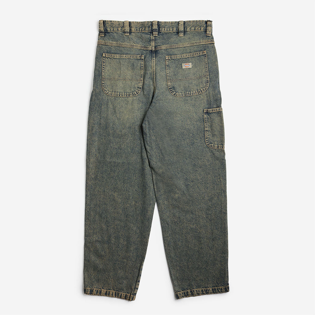 Dickies Madison Denim Trousers, Yellow Fade Indigo, Detail Shot 4