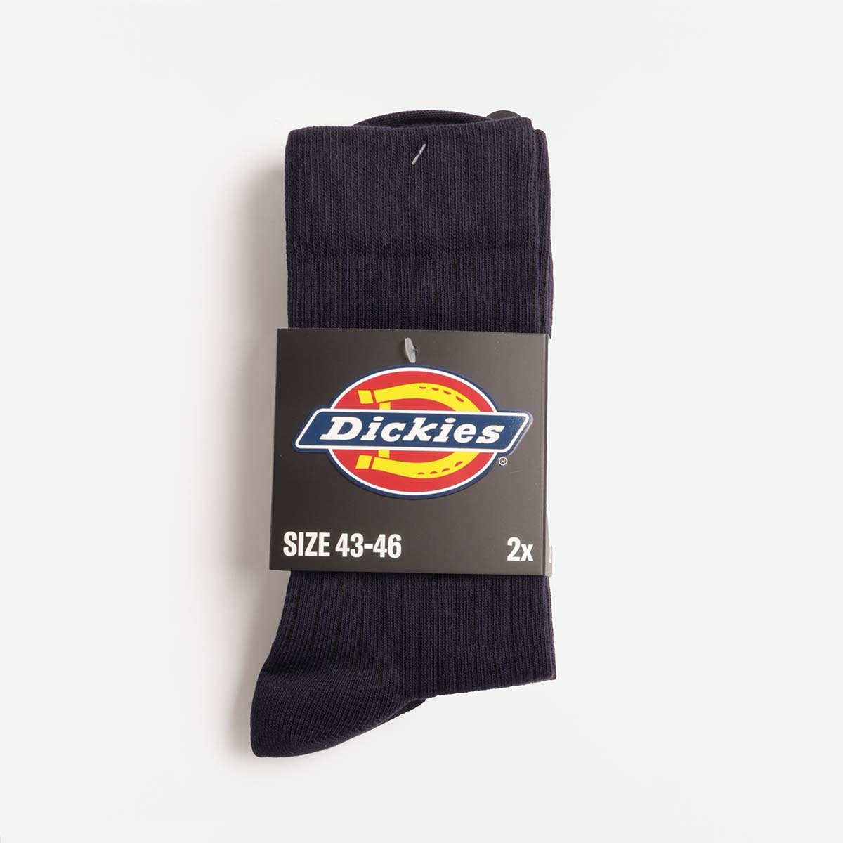 Dickies Rib 2 Pack Socks, Black, Detail Shot 1