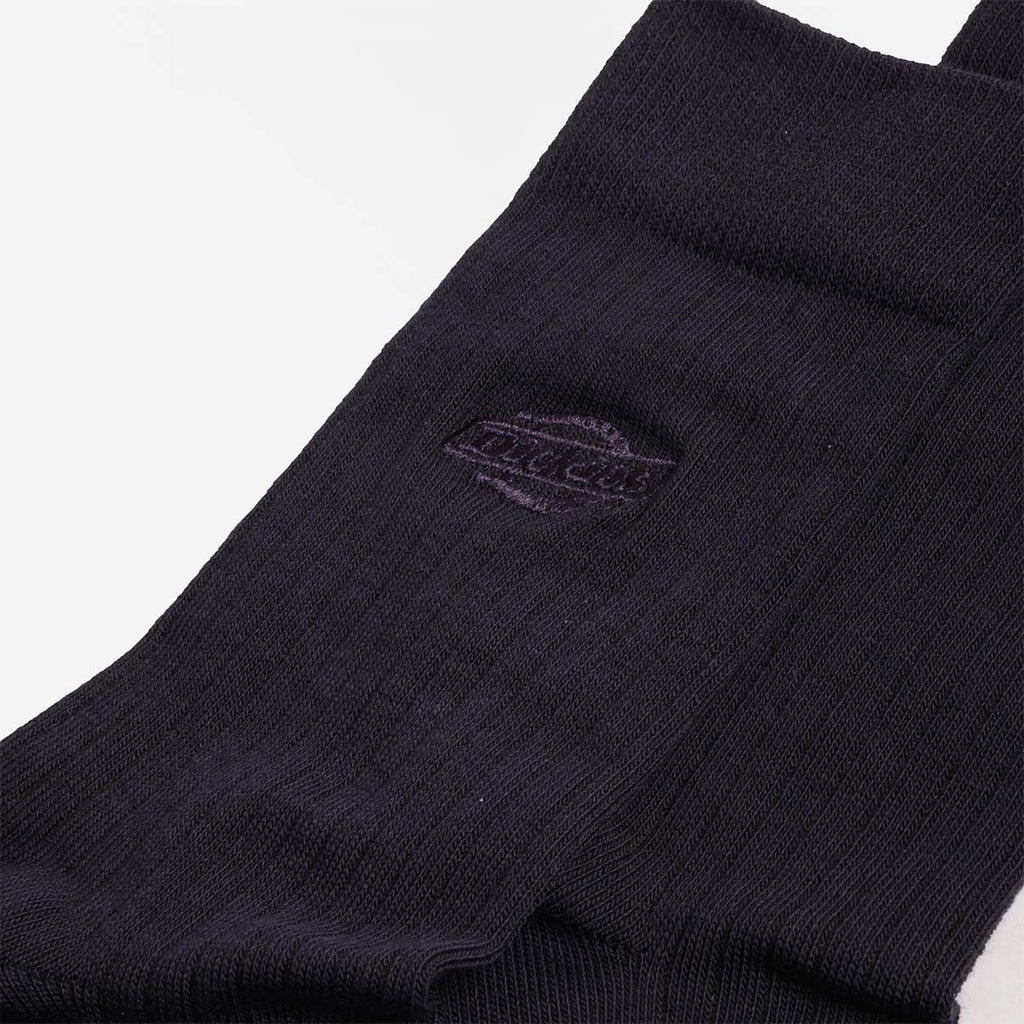 Dickies Rib 2 Pack Socks, Black, Detail Shot 4