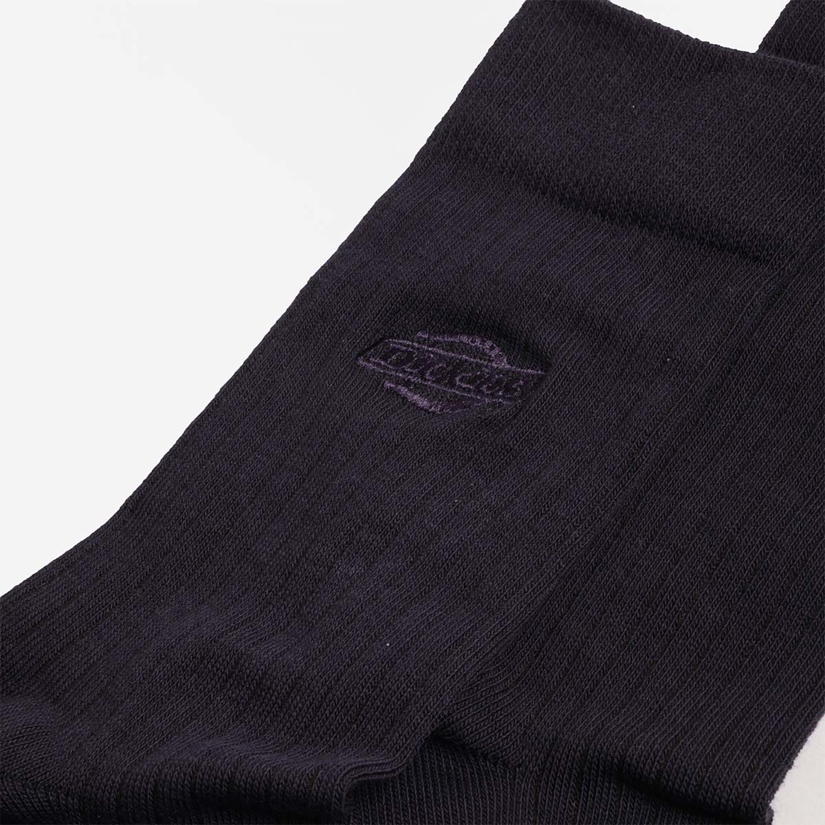 Dickies Rib 2 Pack Socks, Black, Detail Shot 4