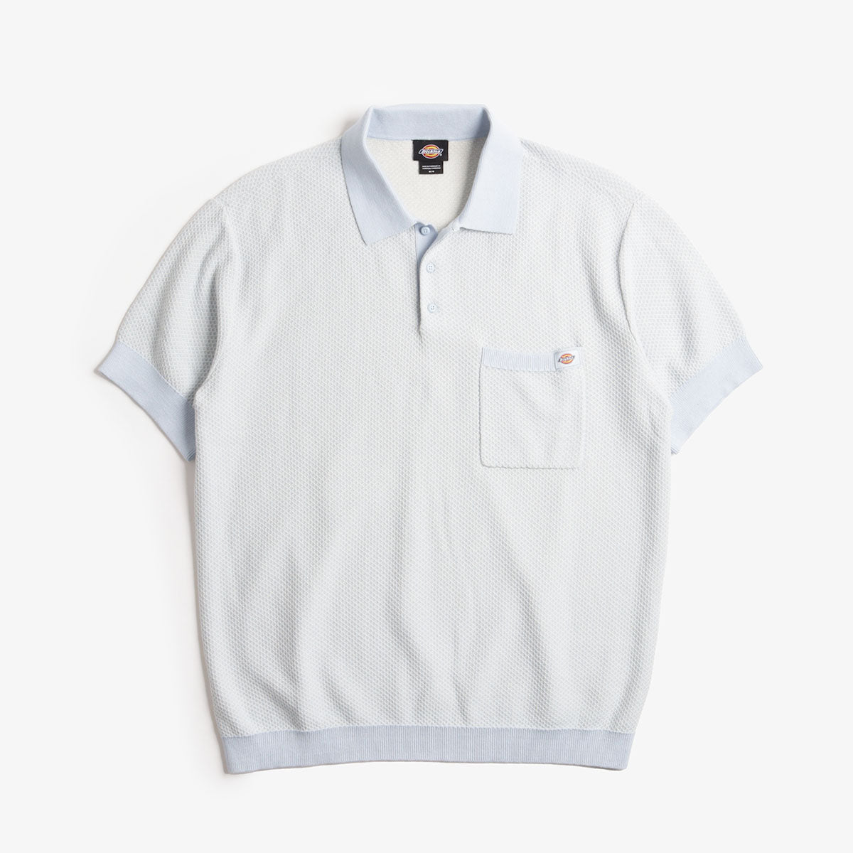 Dickies Rocky Knit Polo Shirt, Whitecap Grey, Detail Shot 1