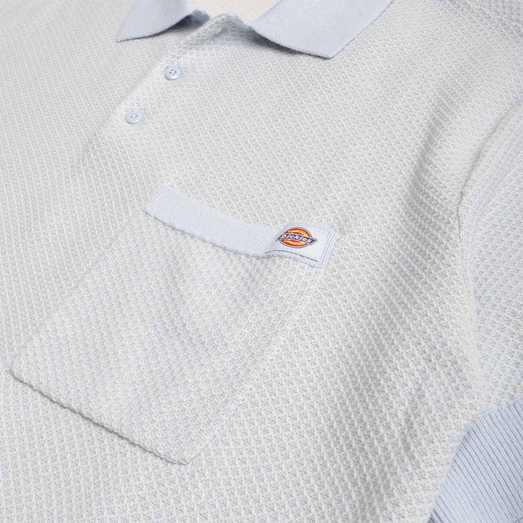 Dickies Rocky Knit Polo Shirt, Whitecap Grey, Detail Shot 2