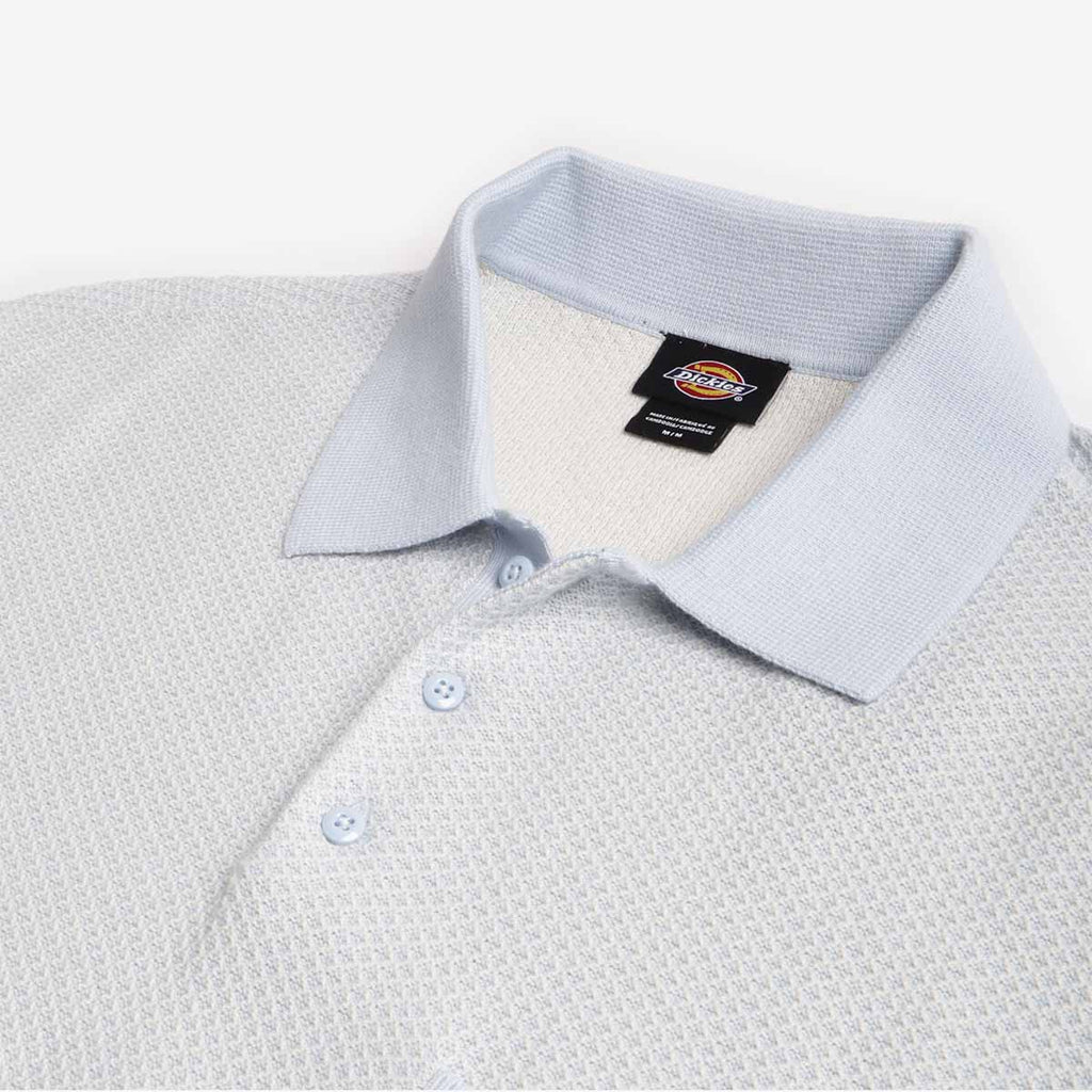 Dickies Rocky Knit Polo Shirt, Whitecap Grey, Detail Shot 3