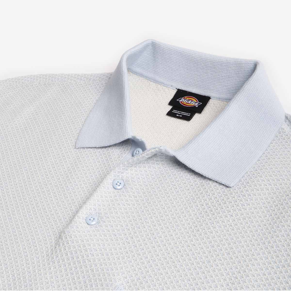 Dickies Rocky Knit Polo Shirt, Whitecap Grey, Detail Shot 3