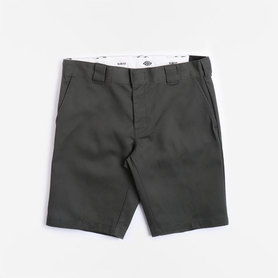 Dickies Slim Fit Recycled Shorts, Olive Green, Detail Shot 1