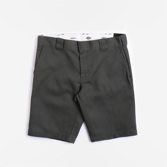 Dickies Slim Fit Recycled Shorts, Olive Green, Detail Shot 1