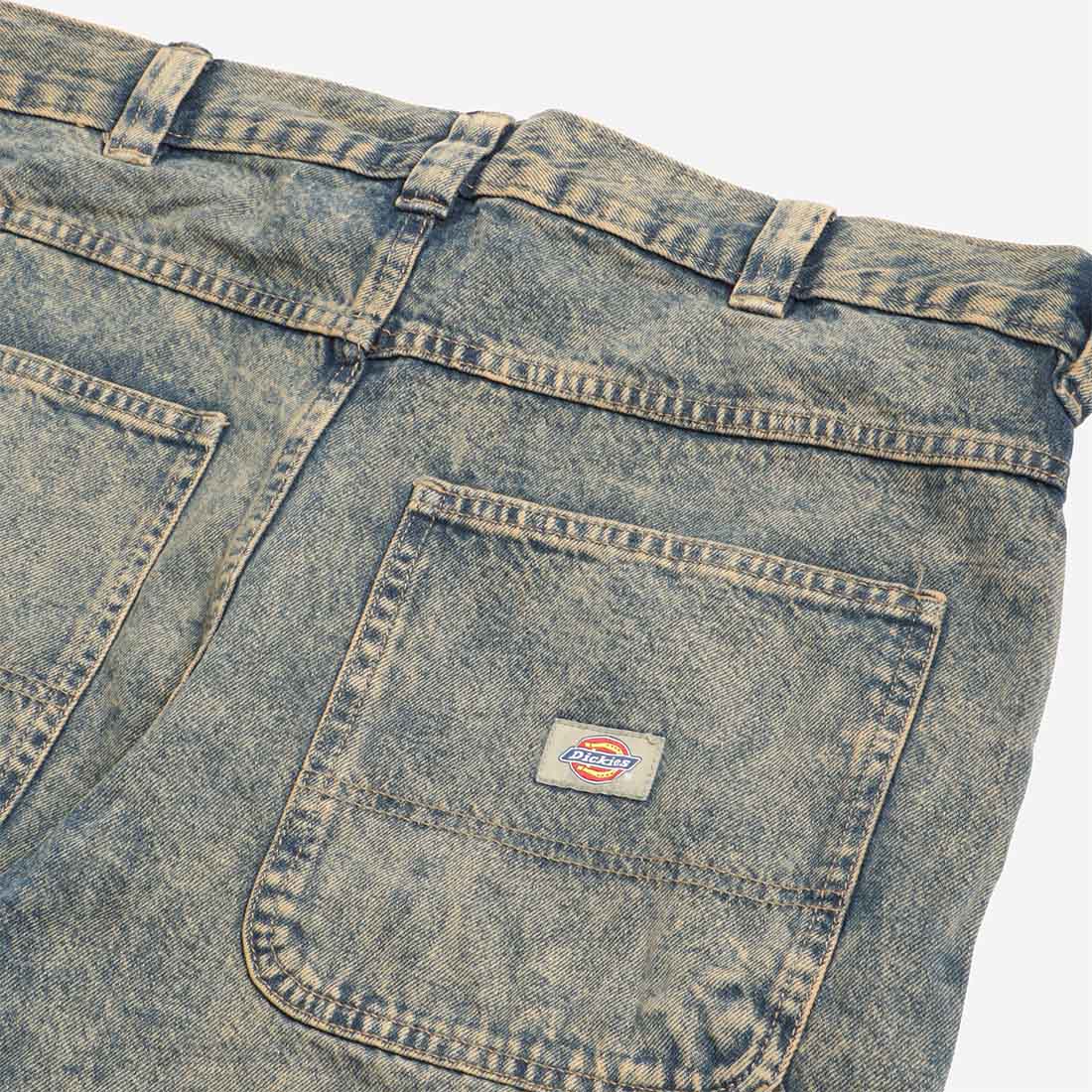 Dickies Stevensville Carpenter Trousers, Yellow Fade Indigo, Detail Shot 3