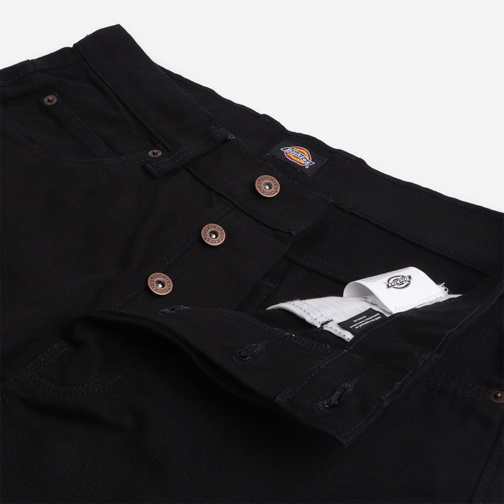 Dickies Thomasville Denim Trousers, Rinsed Black, Detail Shot 3