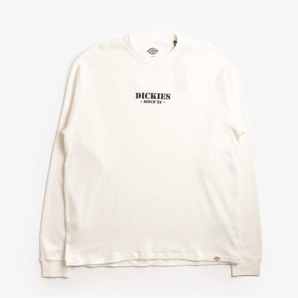 Dickies Waffle Long Sleeve T-Shirt, Egret, Detail Shot 1