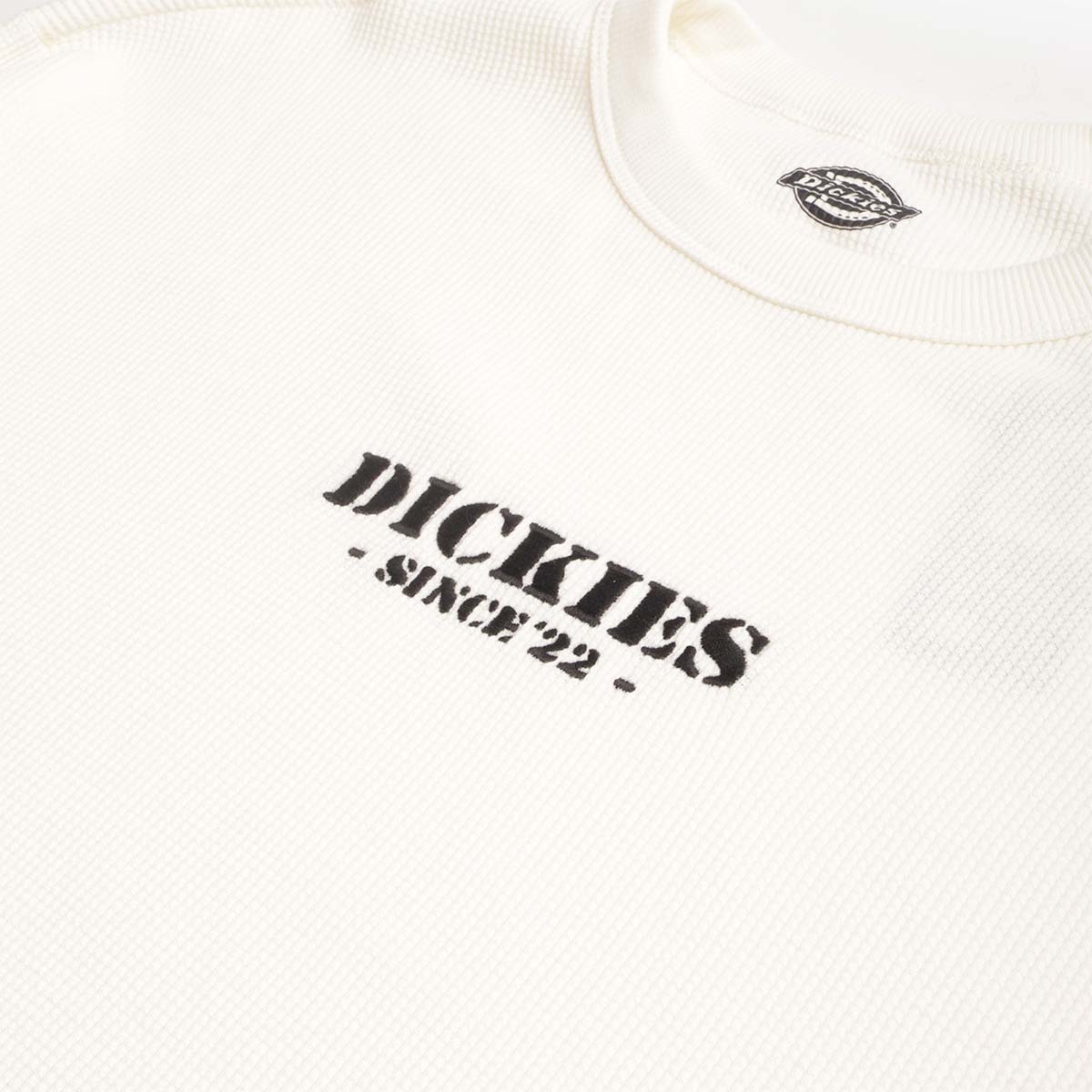main Dickies Waffle Long Sleeve T-Shirt, Egret, Detail Shot 2