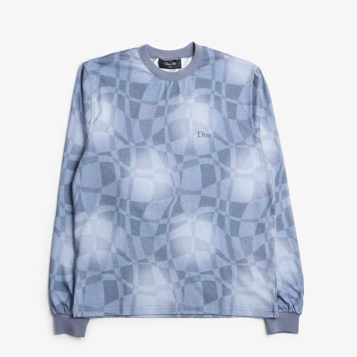 Dime Abstract Long Sleeve T-Shirt, Static Blue, Detail Shot 1