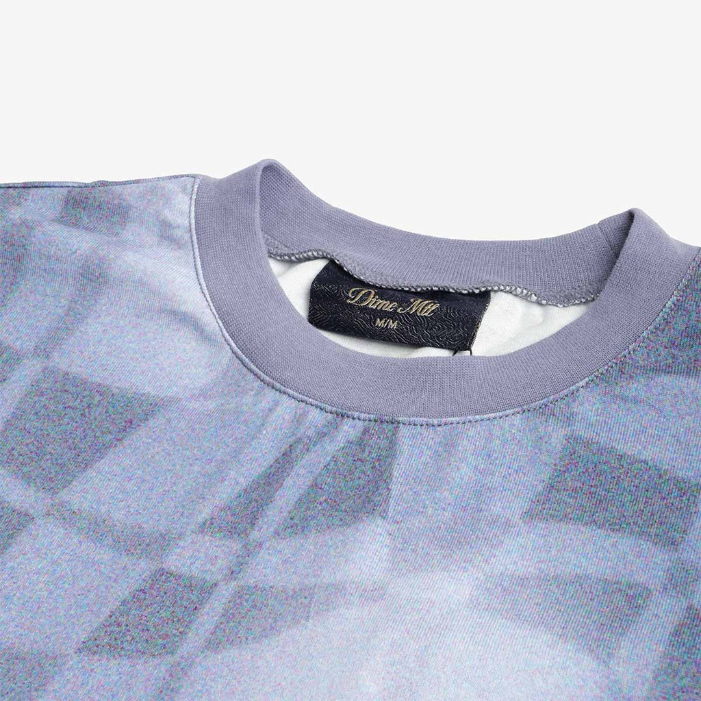 Dime Abstract Long Sleeve T-Shirt, Static Blue, Detail Shot 3