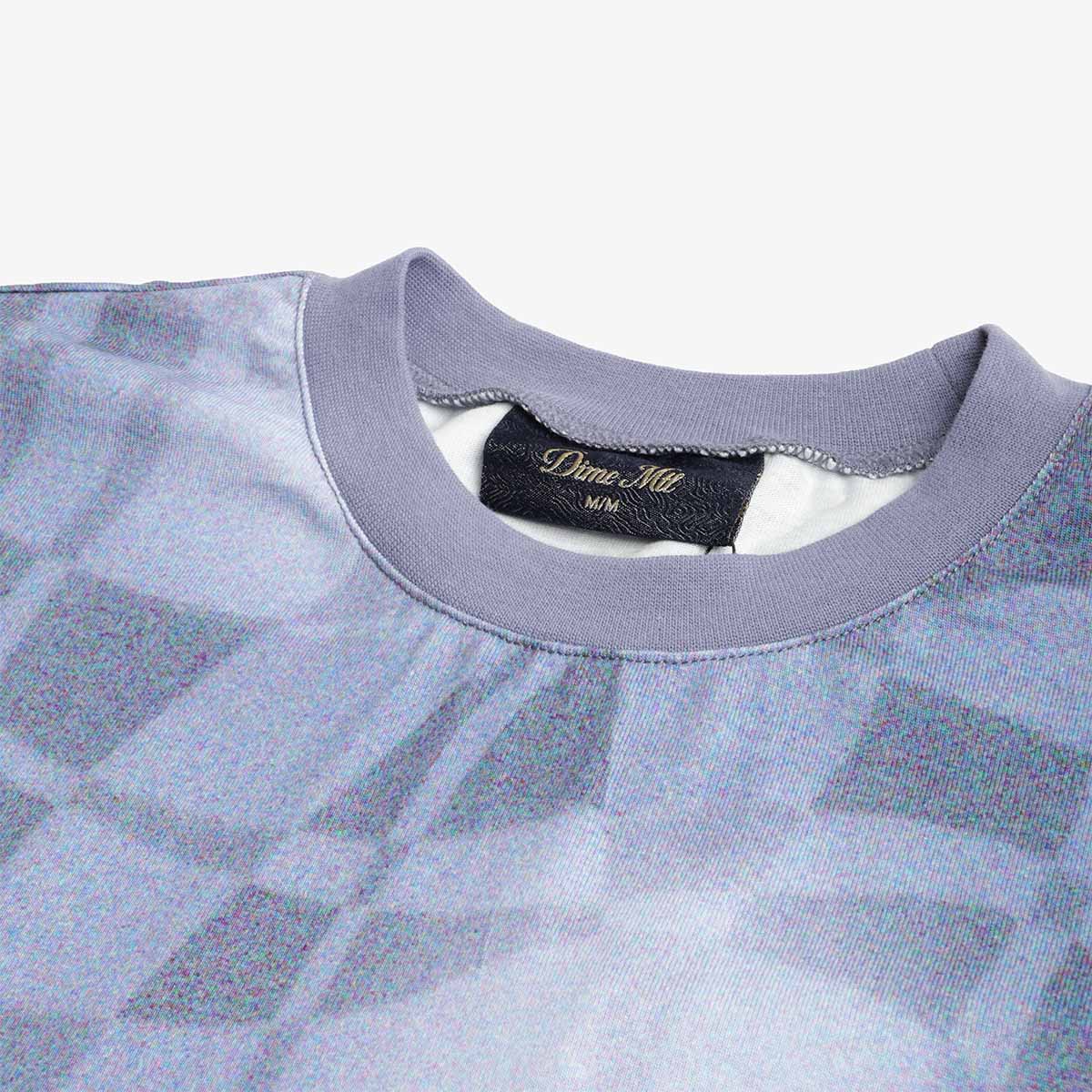 Dime Abstract Long Sleeve T-Shirt, Static Blue, Detail Shot 3