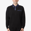 Dime Casino Rugby Polo Shirt, Black, Detail Shot 1