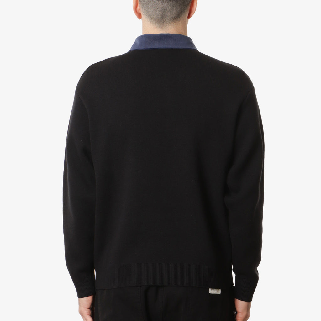 Dime Casino Rugby Polo Shirt, Black, Detail Shot 3
