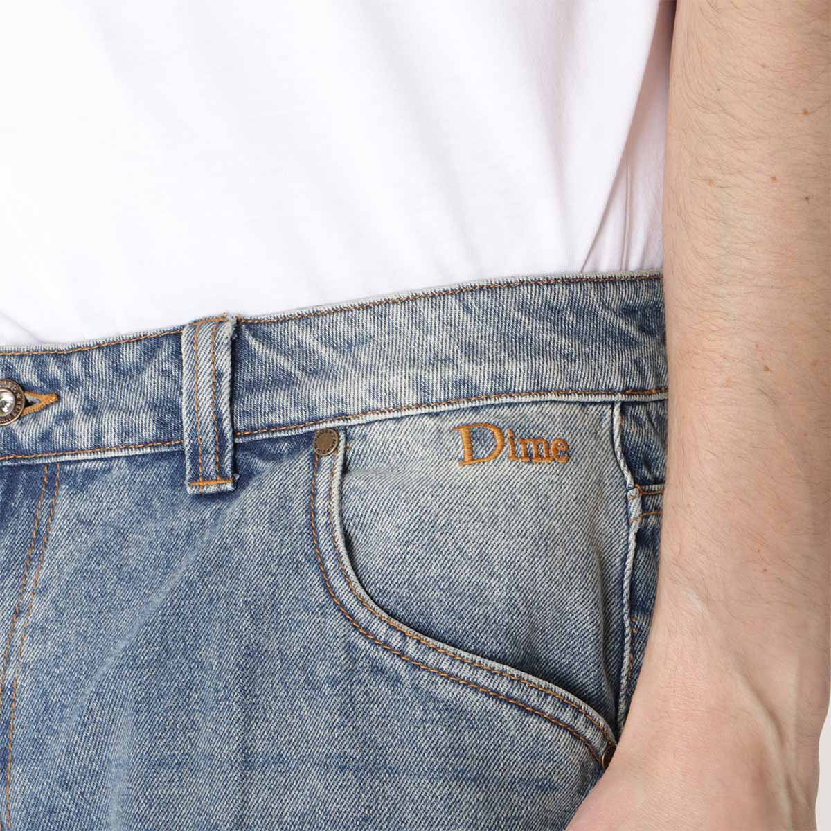 Dime Classic Baggy Denim Pant, Sandblasted Indigo, Detail Shot 3