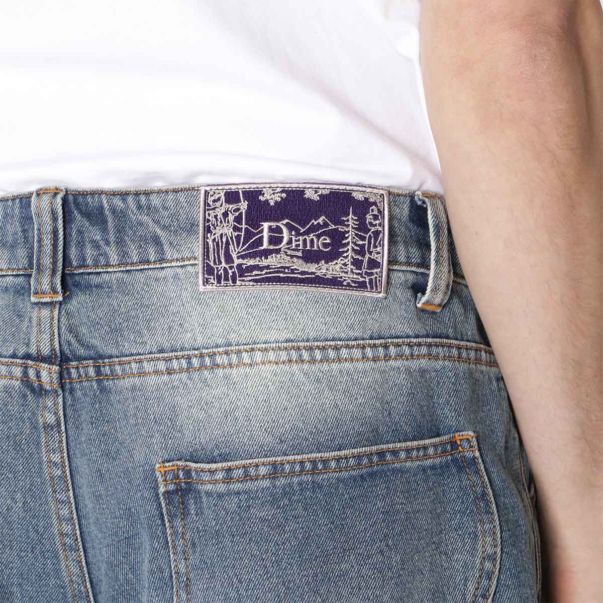 Dime Classic Baggy Denim Pant, Sandblasted Indigo, Detail Shot 5