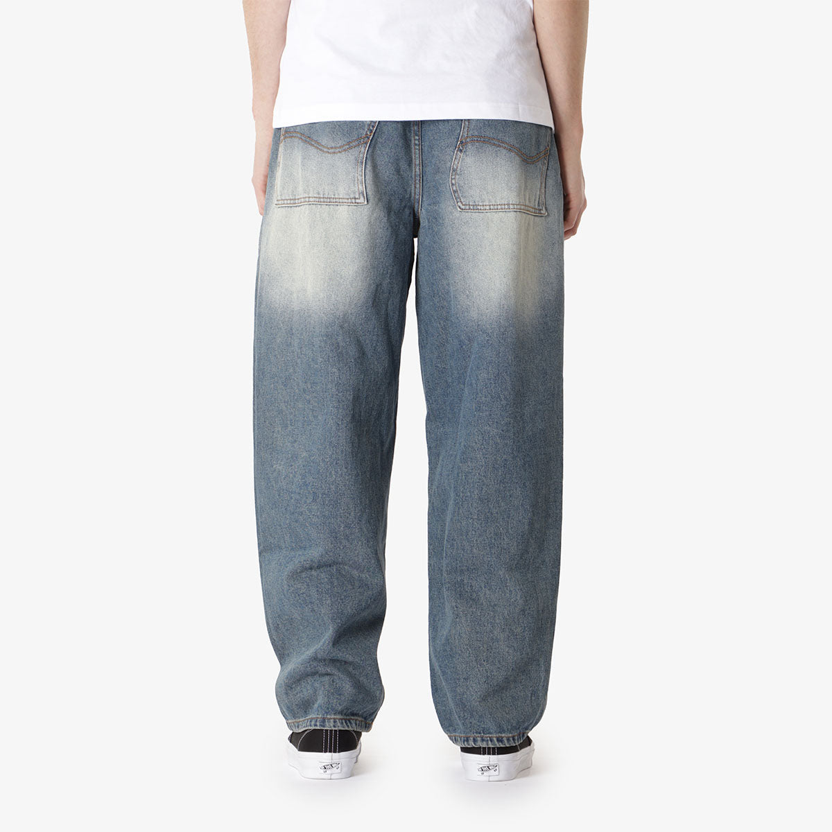 Dime Classic Baggy Denim Pant, Sandblasted Indigo, Detail Shot 4