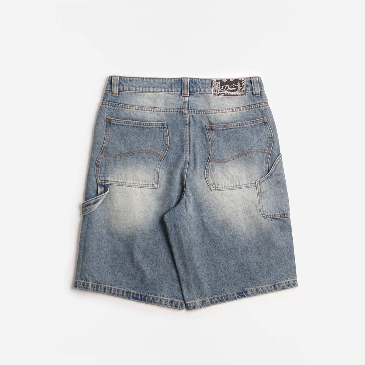 Dime Classic Denim Shorts, Sandblasted Indigo, Detail Shot 2