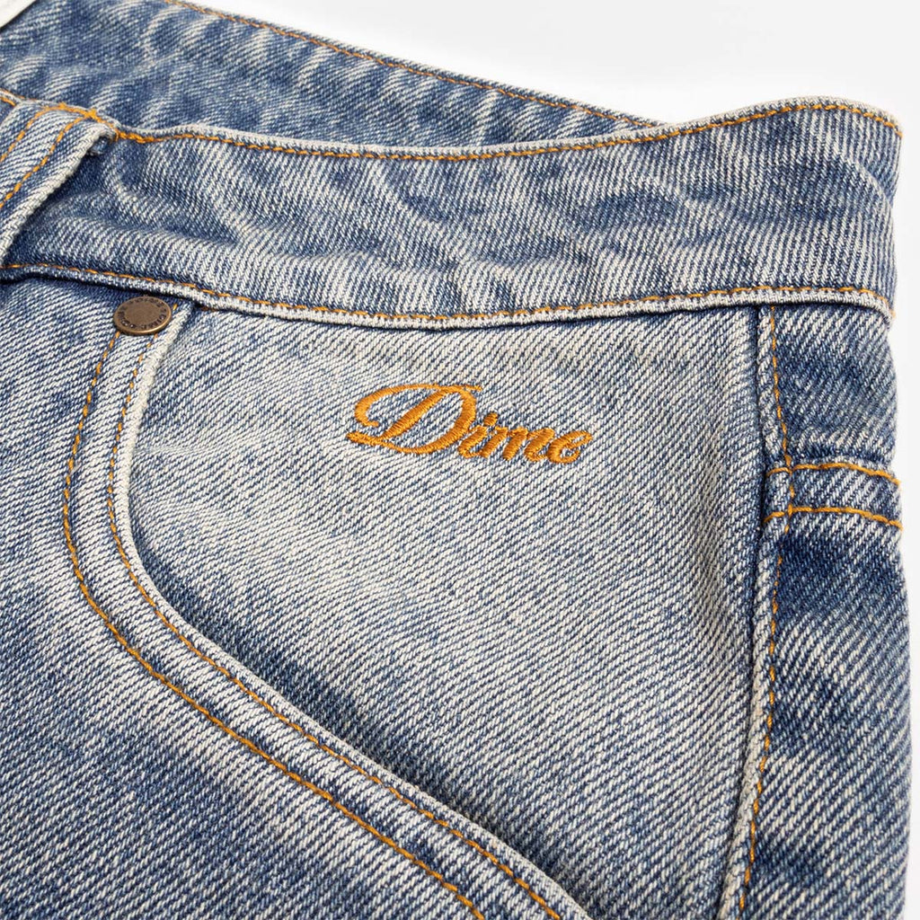 Dime Classic Denim Shorts, Sandblasted Indigo, Detail Shot 3