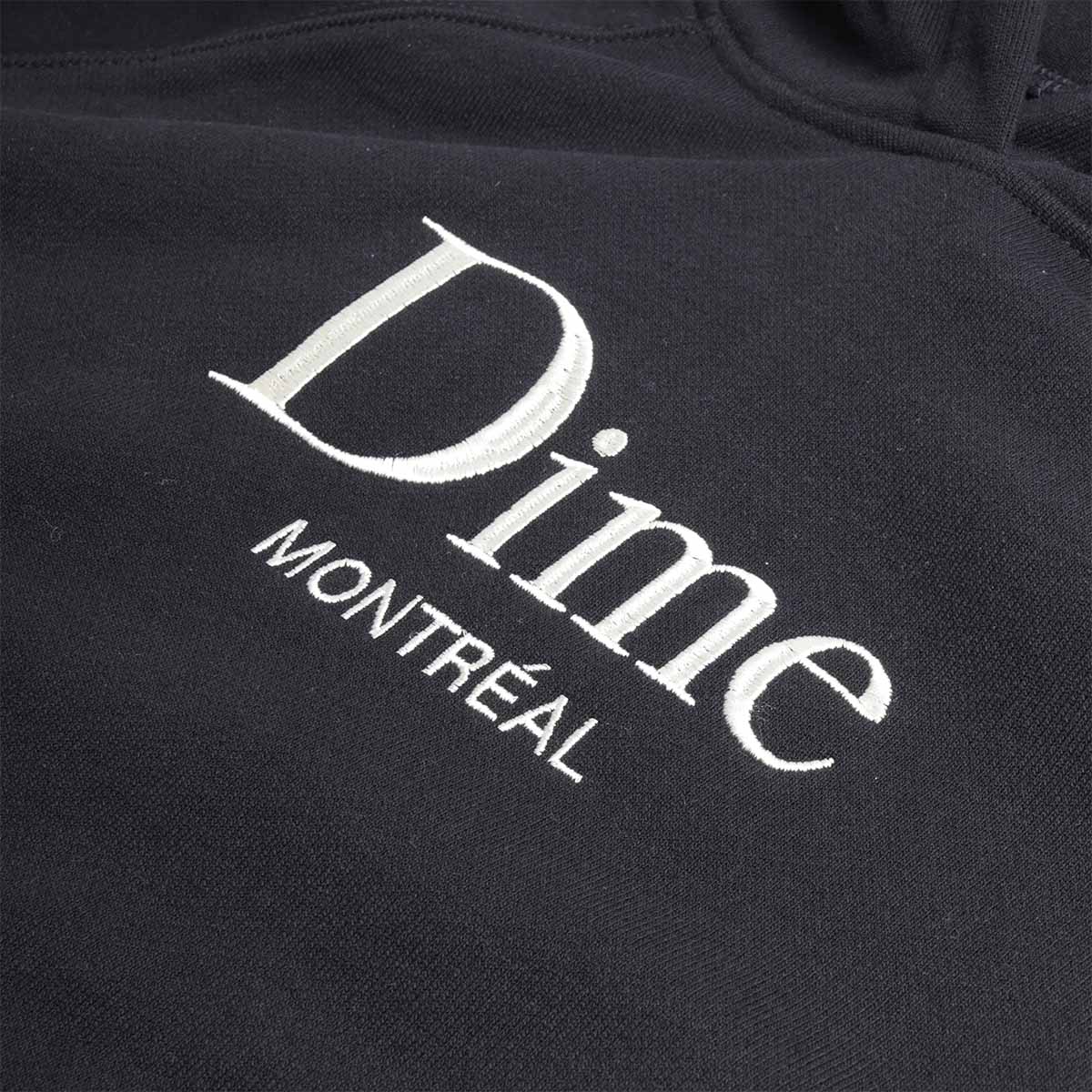 Dime Montreal chest print on black cotton hoodie