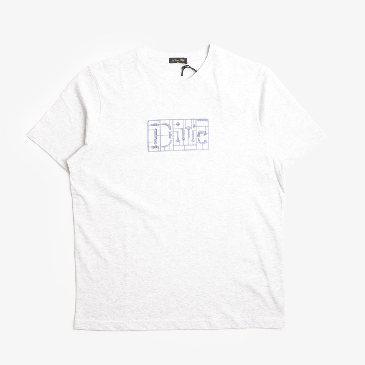 Dime Classic Plastic T-Shirt in Ash Grey, front view