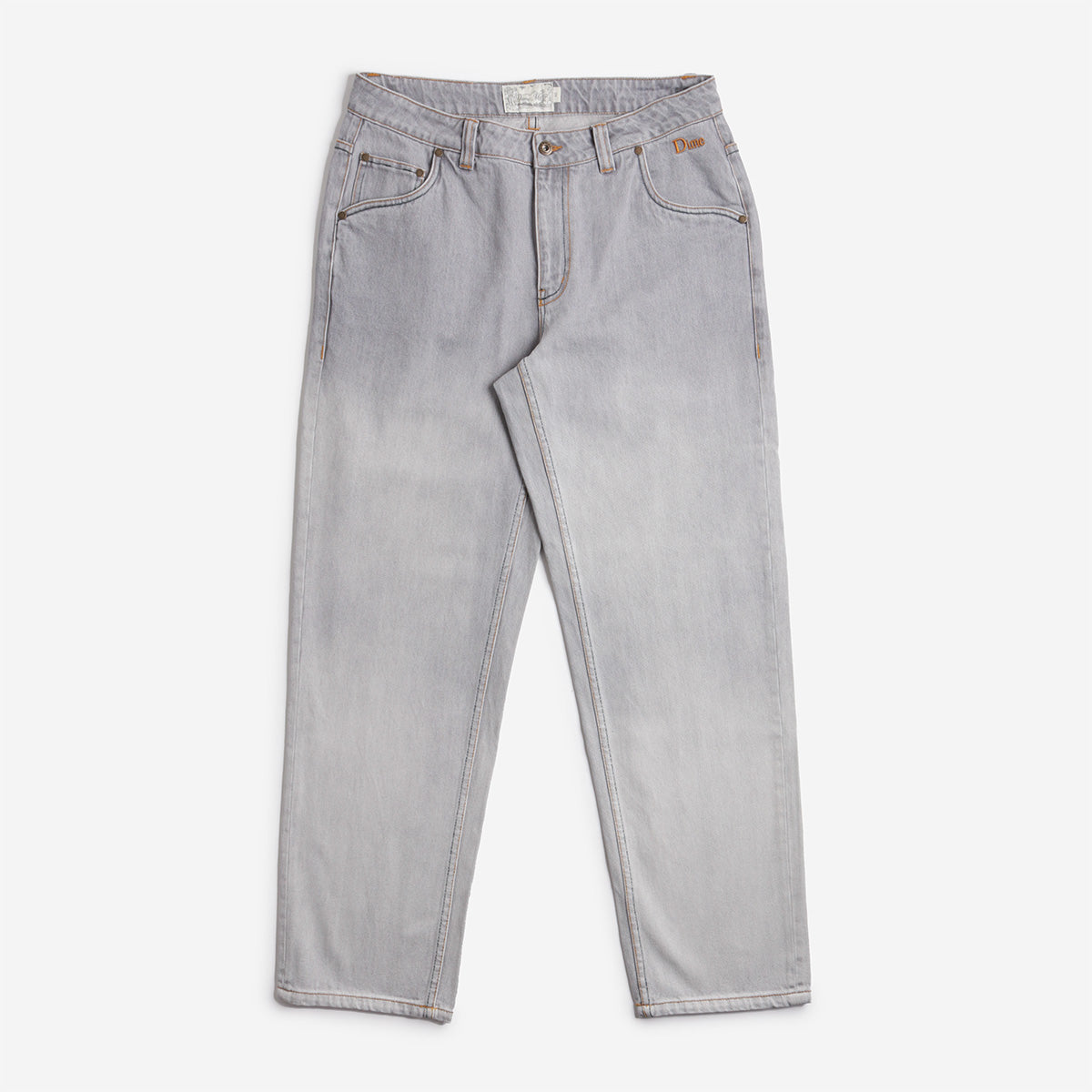 Dime Classic Relaxed Denim Pant, Dipped Sandblasted Grey, Detail Shot 1