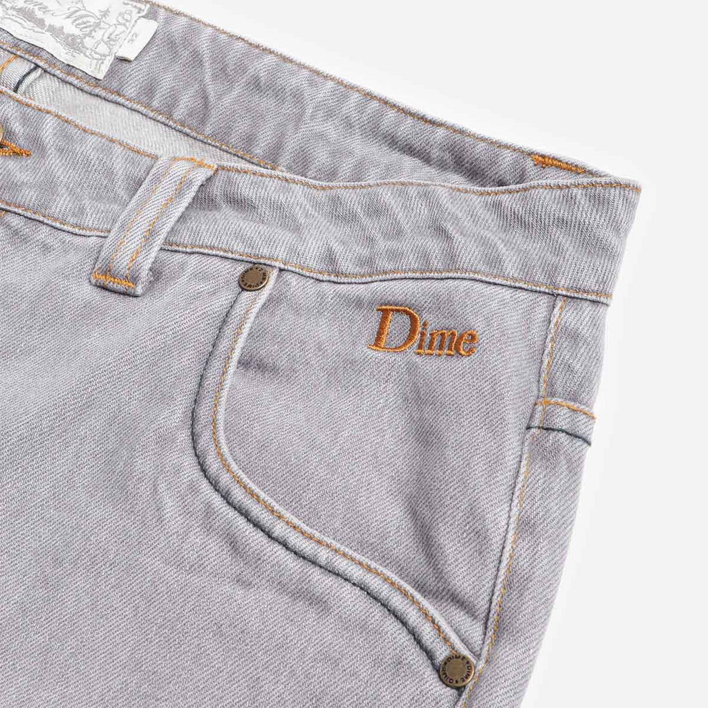 Dime Classic Relaxed Denim Pant, Dipped Sandblasted Grey, Detail Shot 3