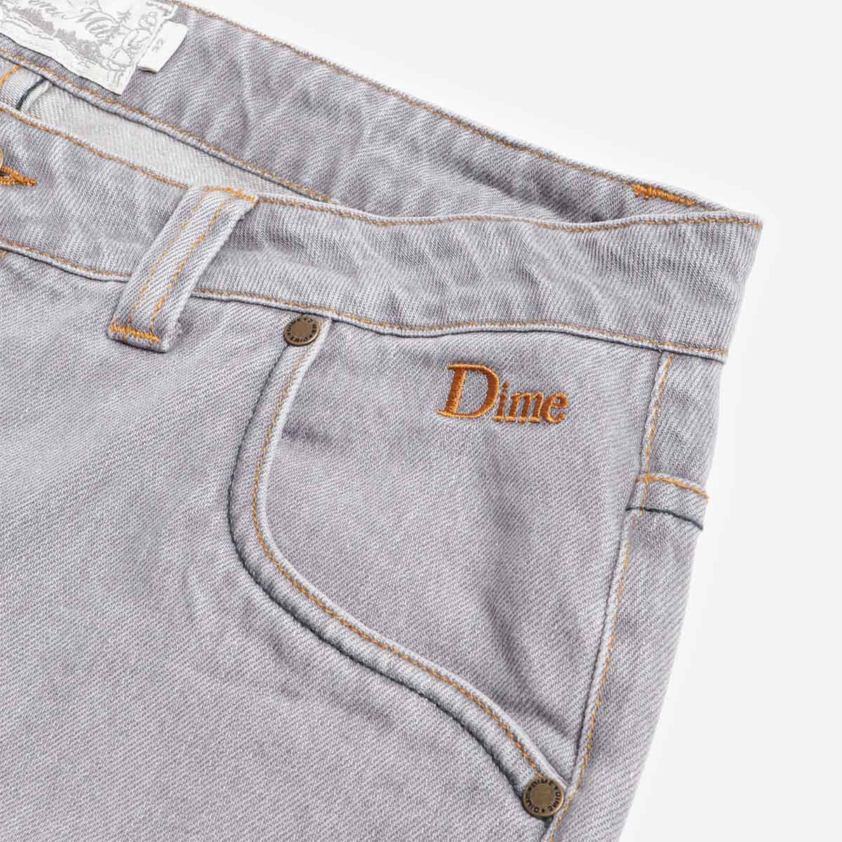 Dime Classic Relaxed Denim Pant, Dipped Sandblasted Grey, Detail Shot 3