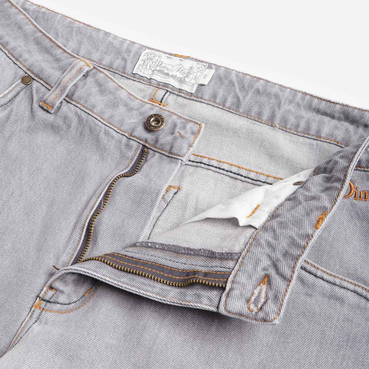 Dime Classic Relaxed Denim Pant, Dipped Sandblasted Grey, Detail Shot 2