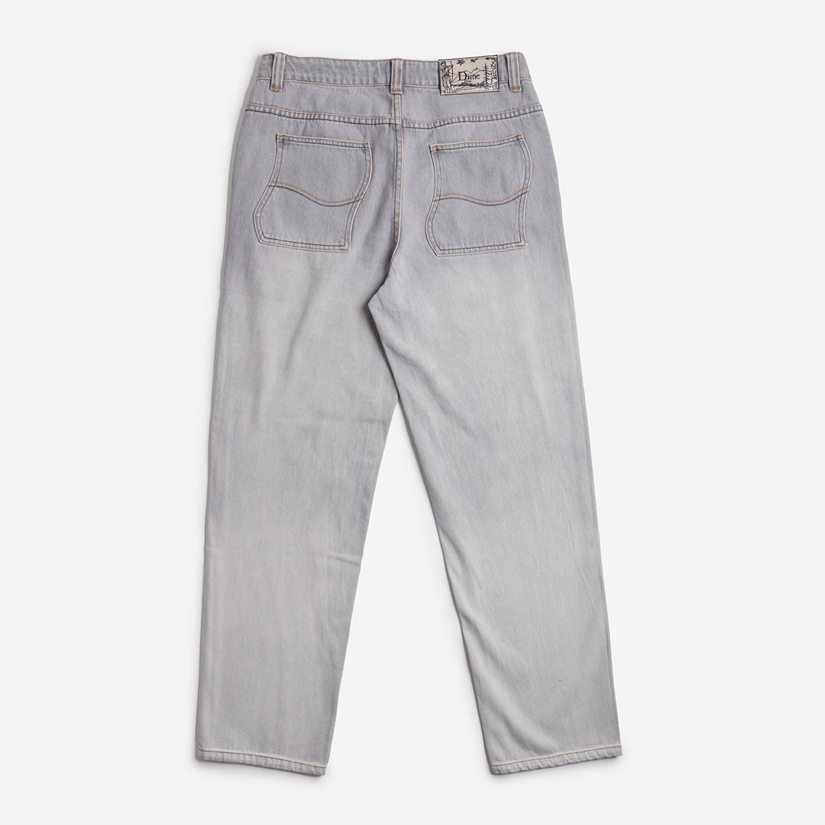 Dime Classic Relaxed Denim Pant, Dipped Sandblasted Grey, Detail Shot 5