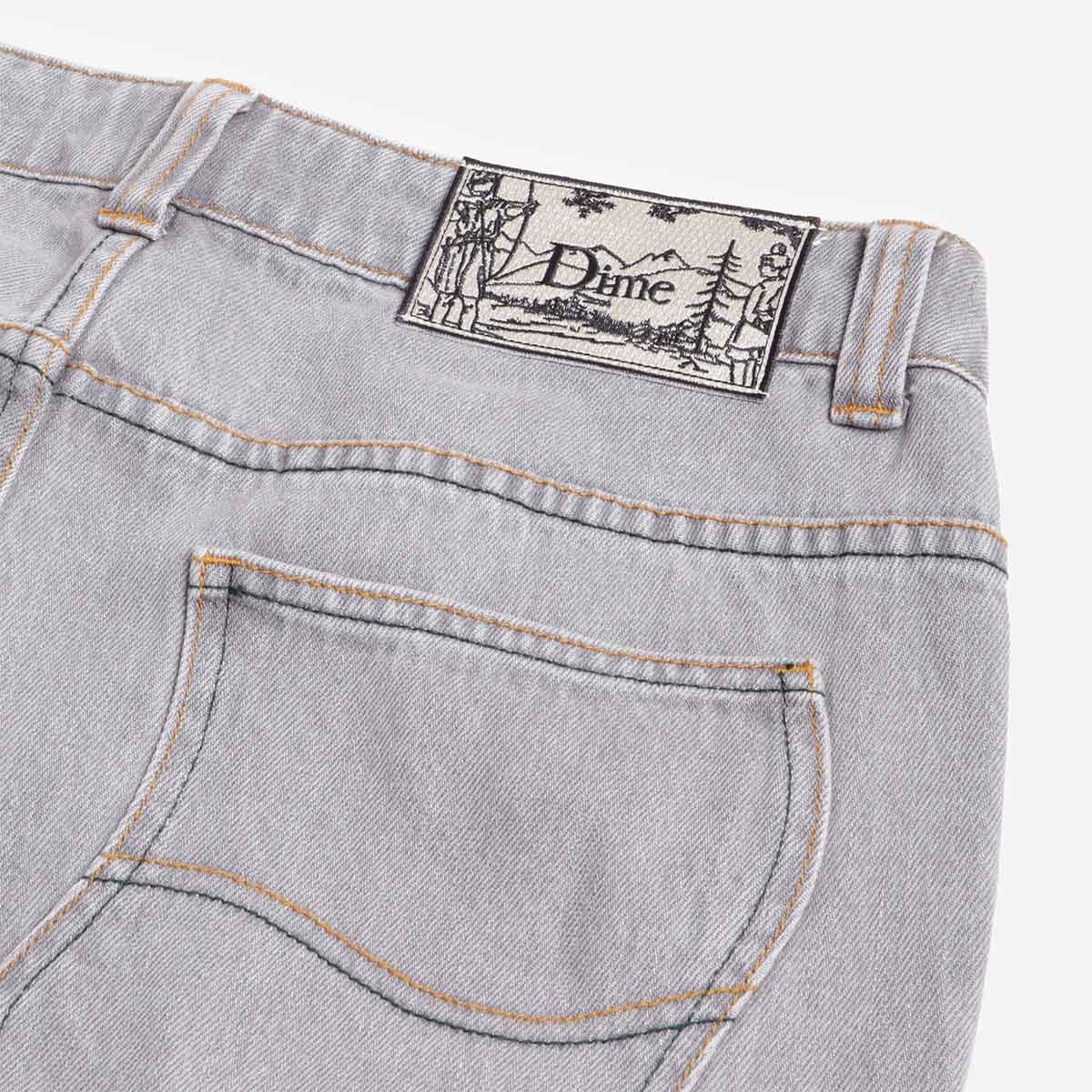 Dime Classic Relaxed Denim Pant, Dipped Sandblasted Grey, Detail Shot 4