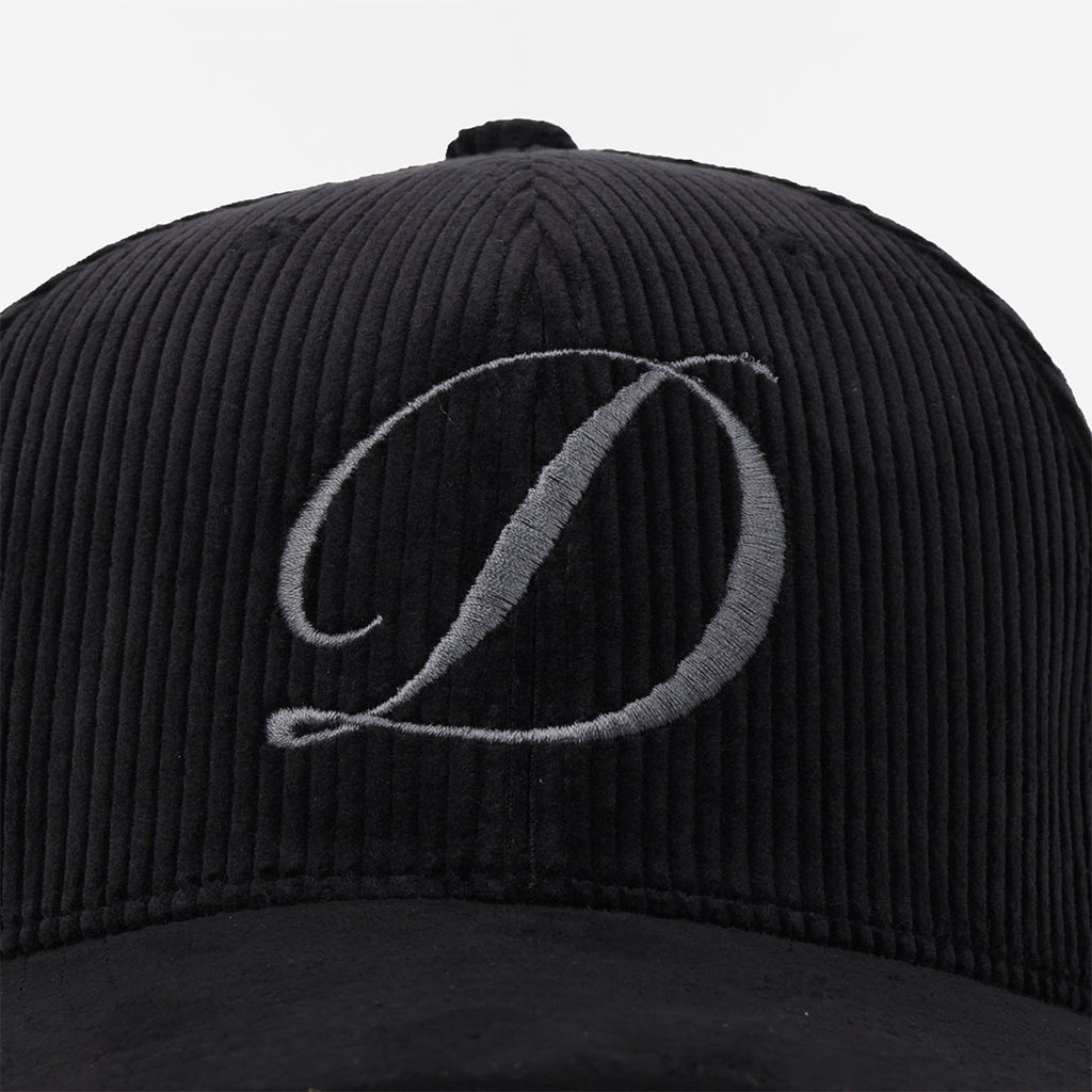 Dime Cord Full Fit Cap, Black, Detail Shot 2